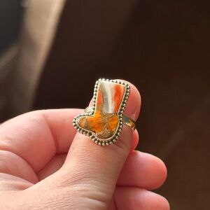 Gold and Orange Boot-Shaped Ring